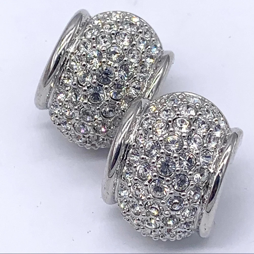Swarovski Silver Crystal Pave Earrings
